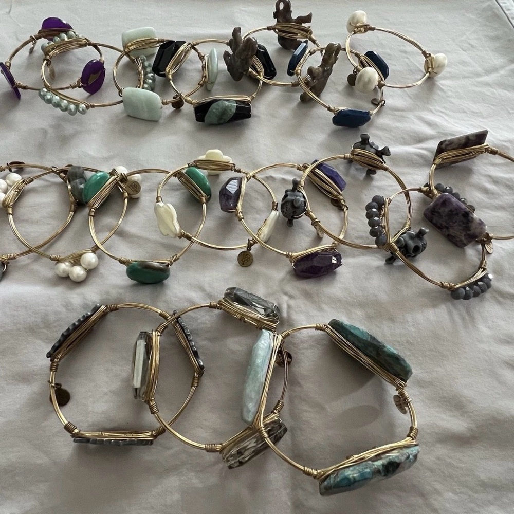 Bourbon and Bowties Gold and Multicolor Gemstone Bracelets